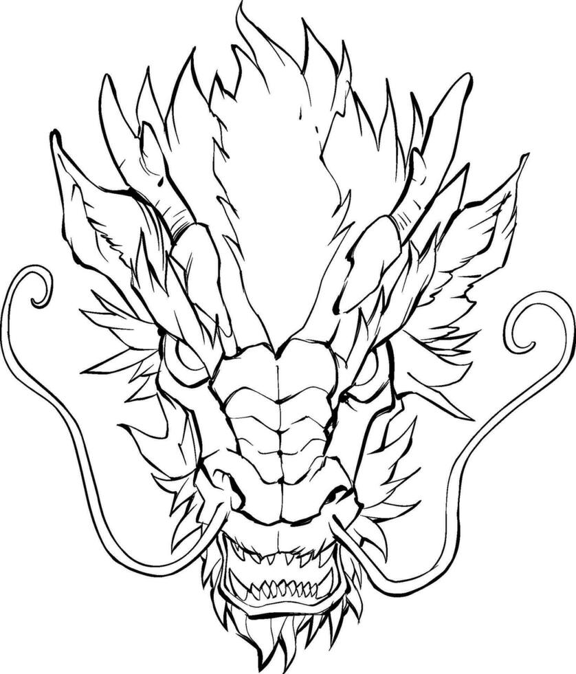 Chinese Dragon Head vector