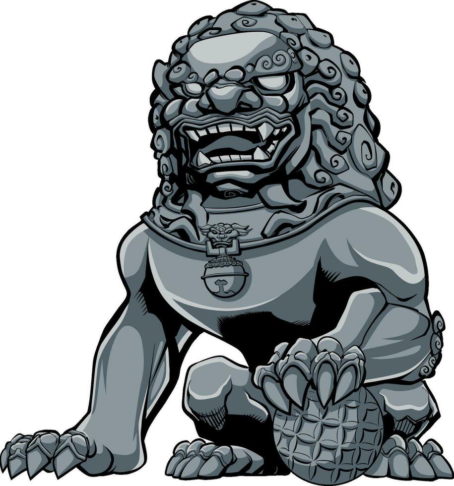 Chinese Lion Iron vector