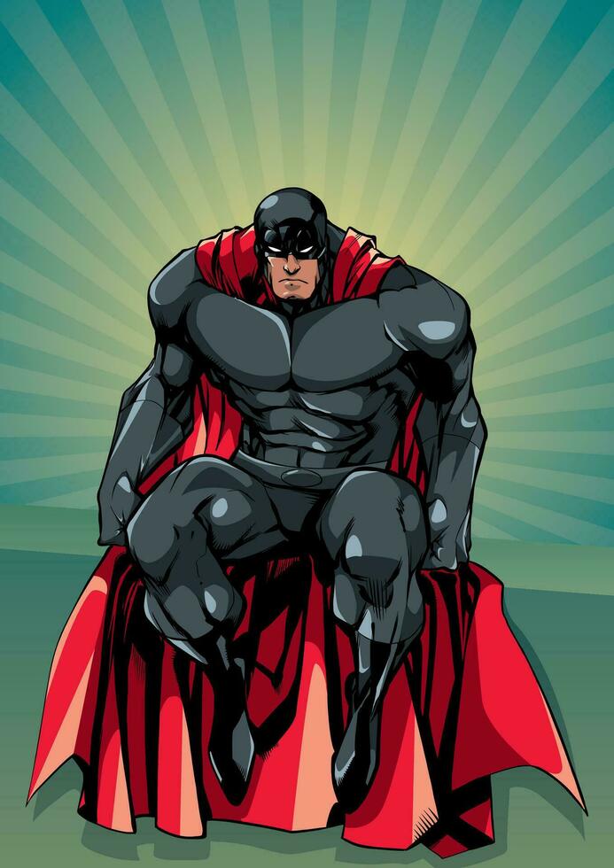 Superhero Sitting Ray Light vector