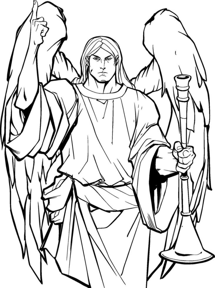 Archangel Gabriel Line Art vector