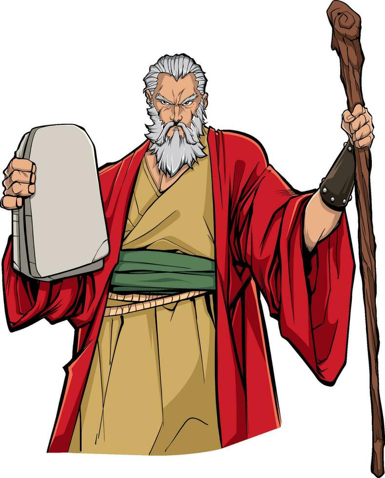 Moses Portrait Illustration vector