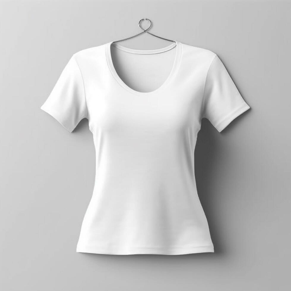 AI generated blank white t-shirt mockup design, AI generated. photo