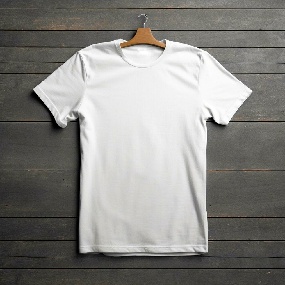 AI generated blank white t-shirt mockup design, AI generated. photo