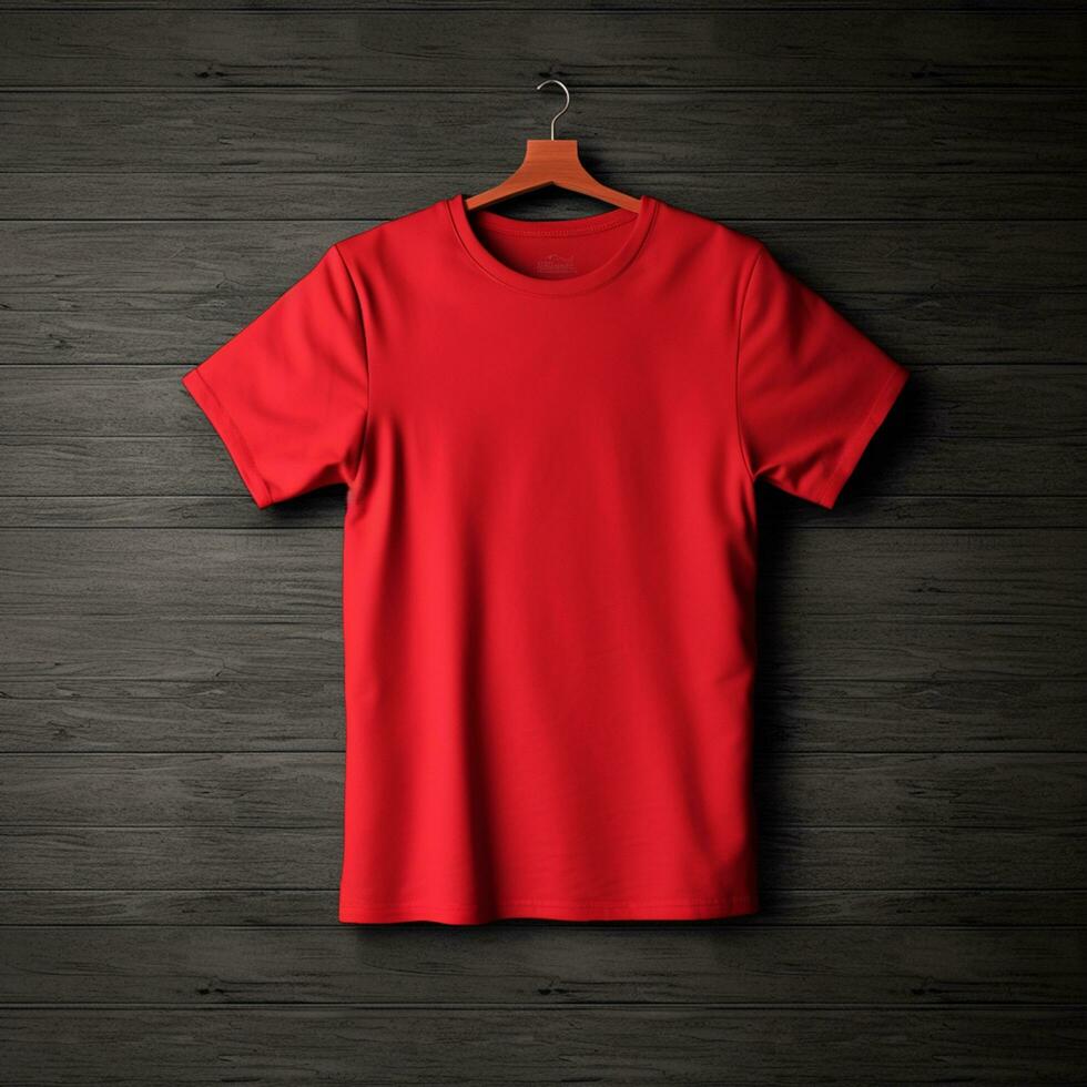 AI generated blank red t-shirt mockup design, AI generated. photo