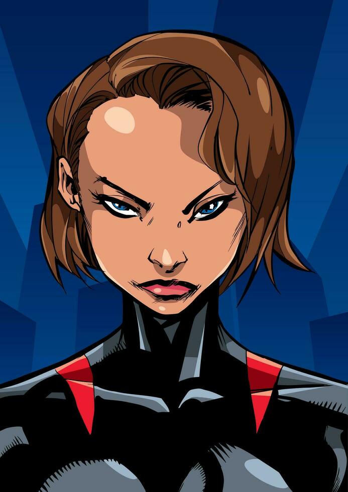 Superheroine Portrait Night vector