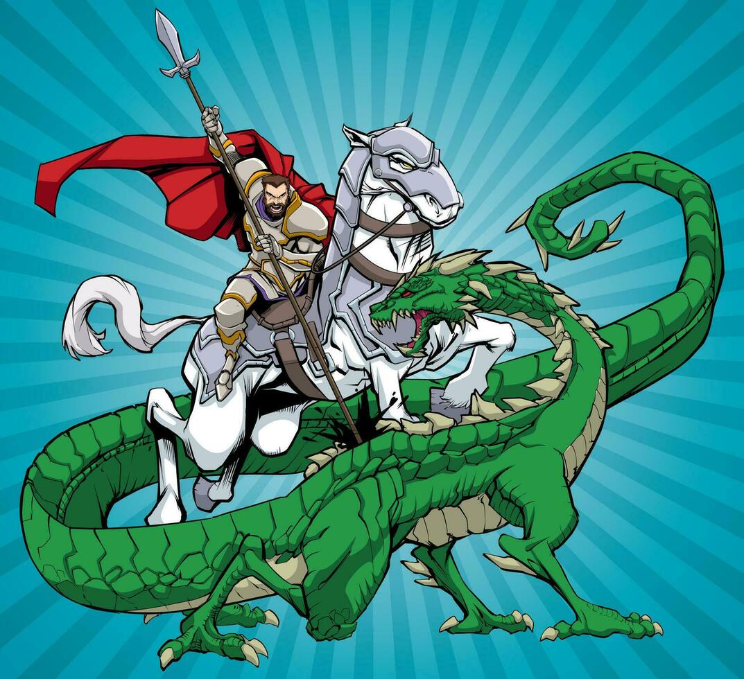 Saint George Slaying the Dragon vector