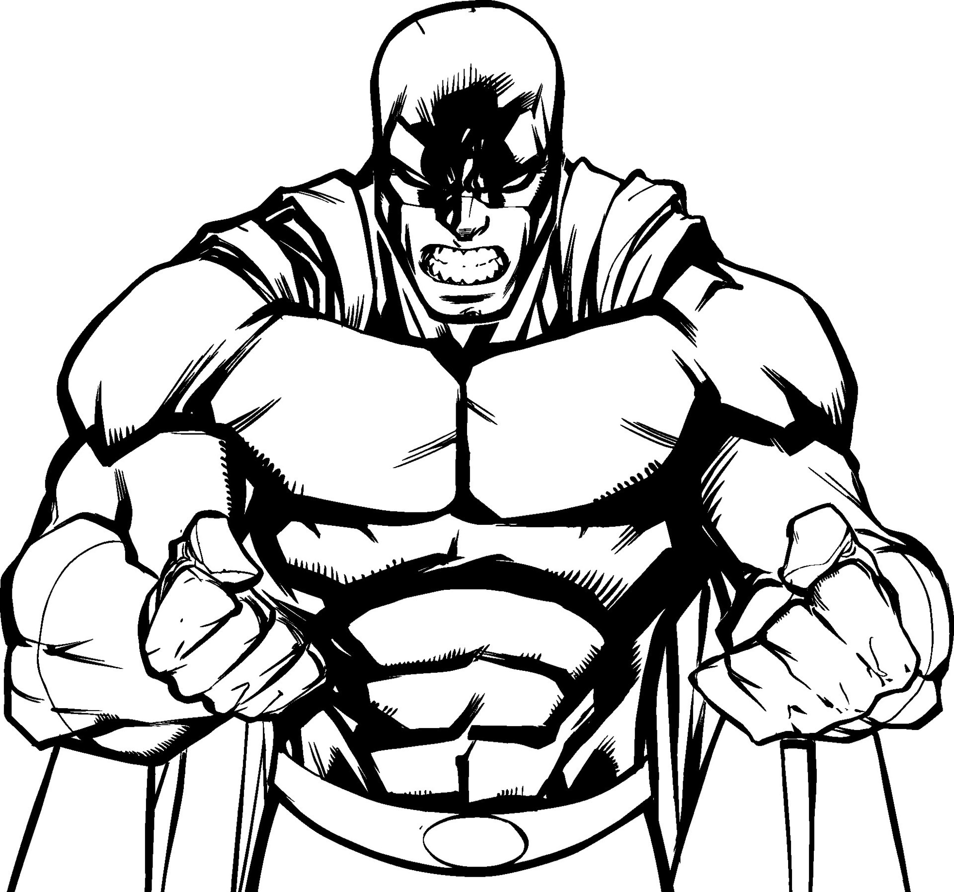 Raging Superhero Line Art 35553252 Vector Art at Vecteezy