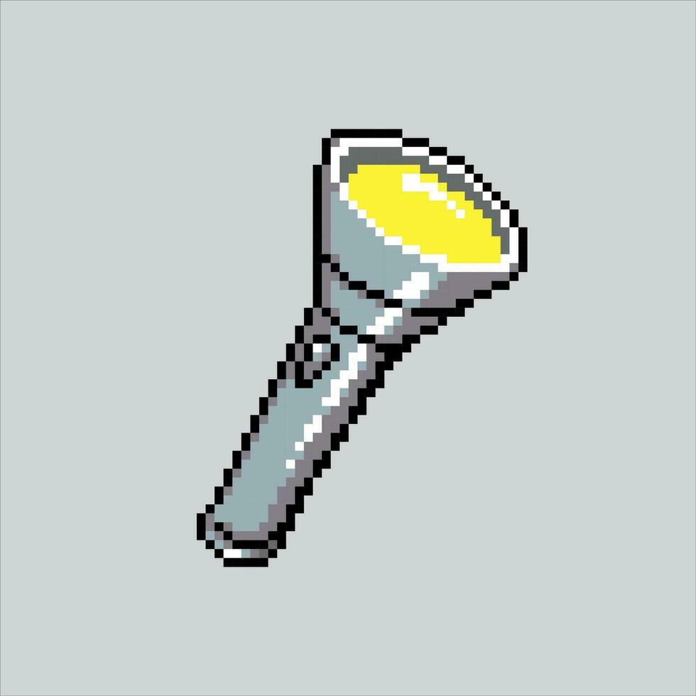 Pixel art illustration Flashlight. Pixelated Flashlight. Flashlight  pixelated for the pixel art game and icon for website and video game. old school retro. vector