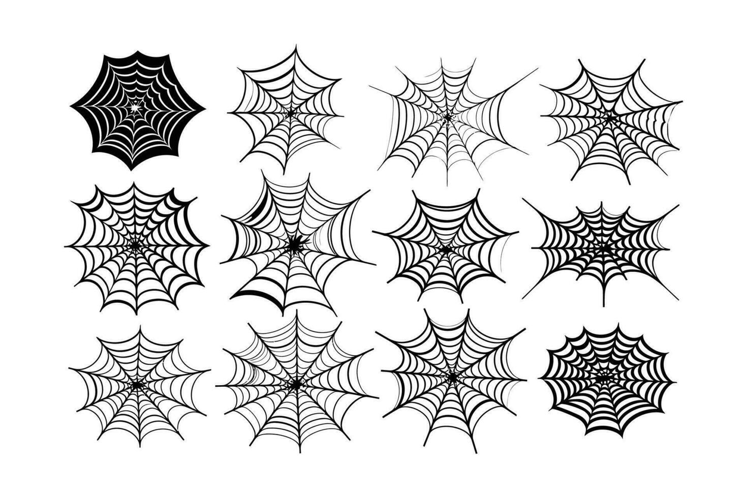 Spider webs set. Vector illustration design.