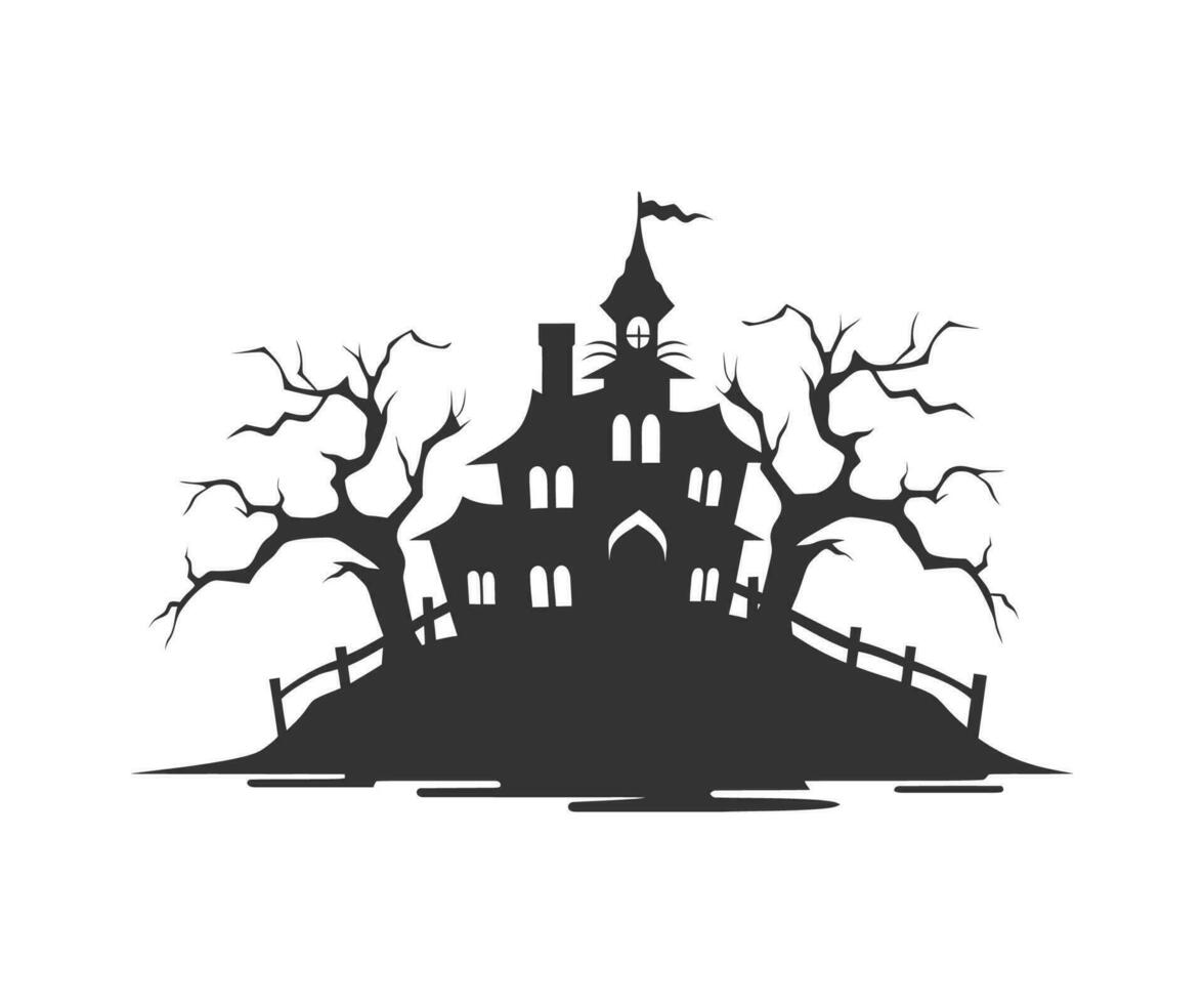 Castle halloween icon style clipart. Vector illustration design.