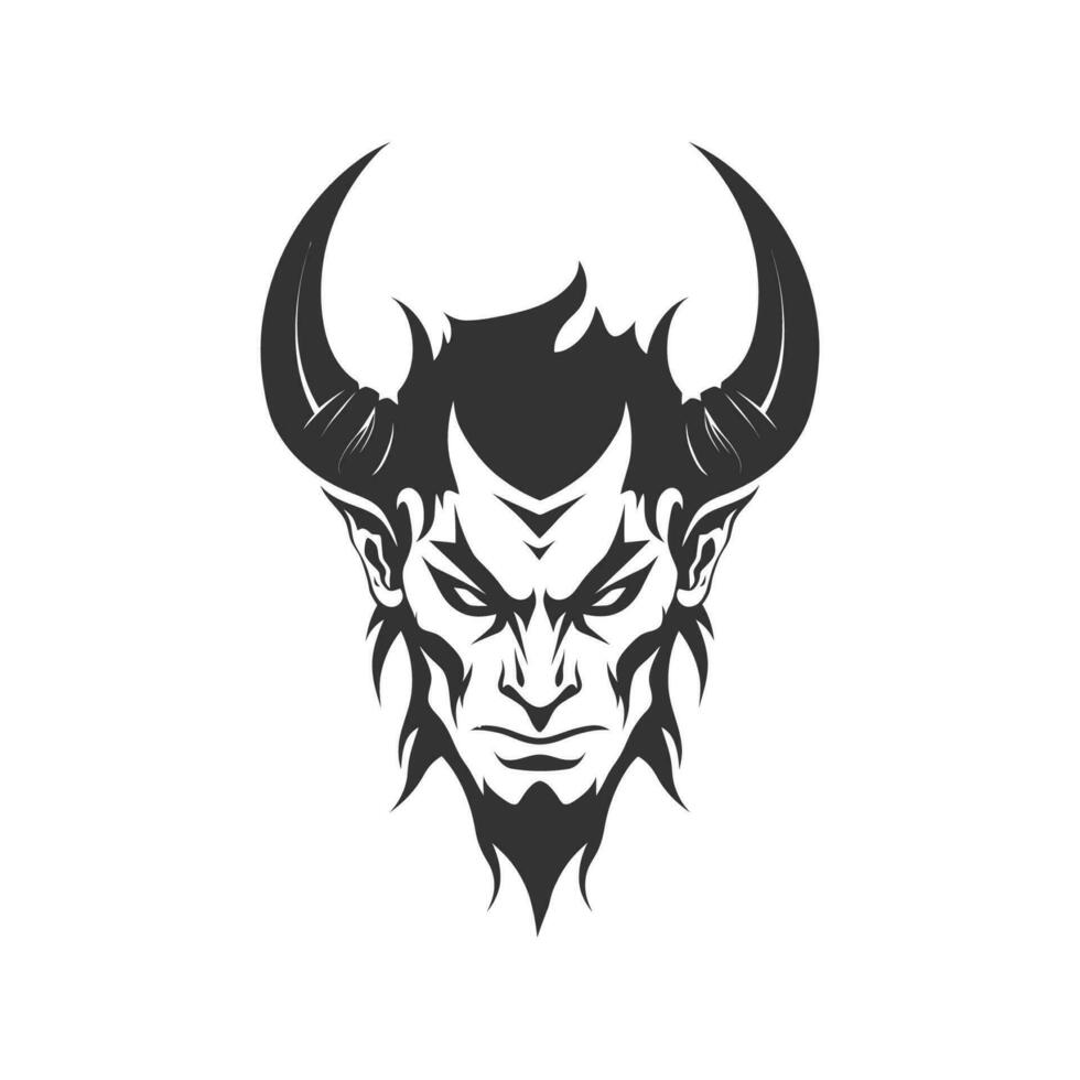 silueta demonio cara icono. vector ilustración diseño.