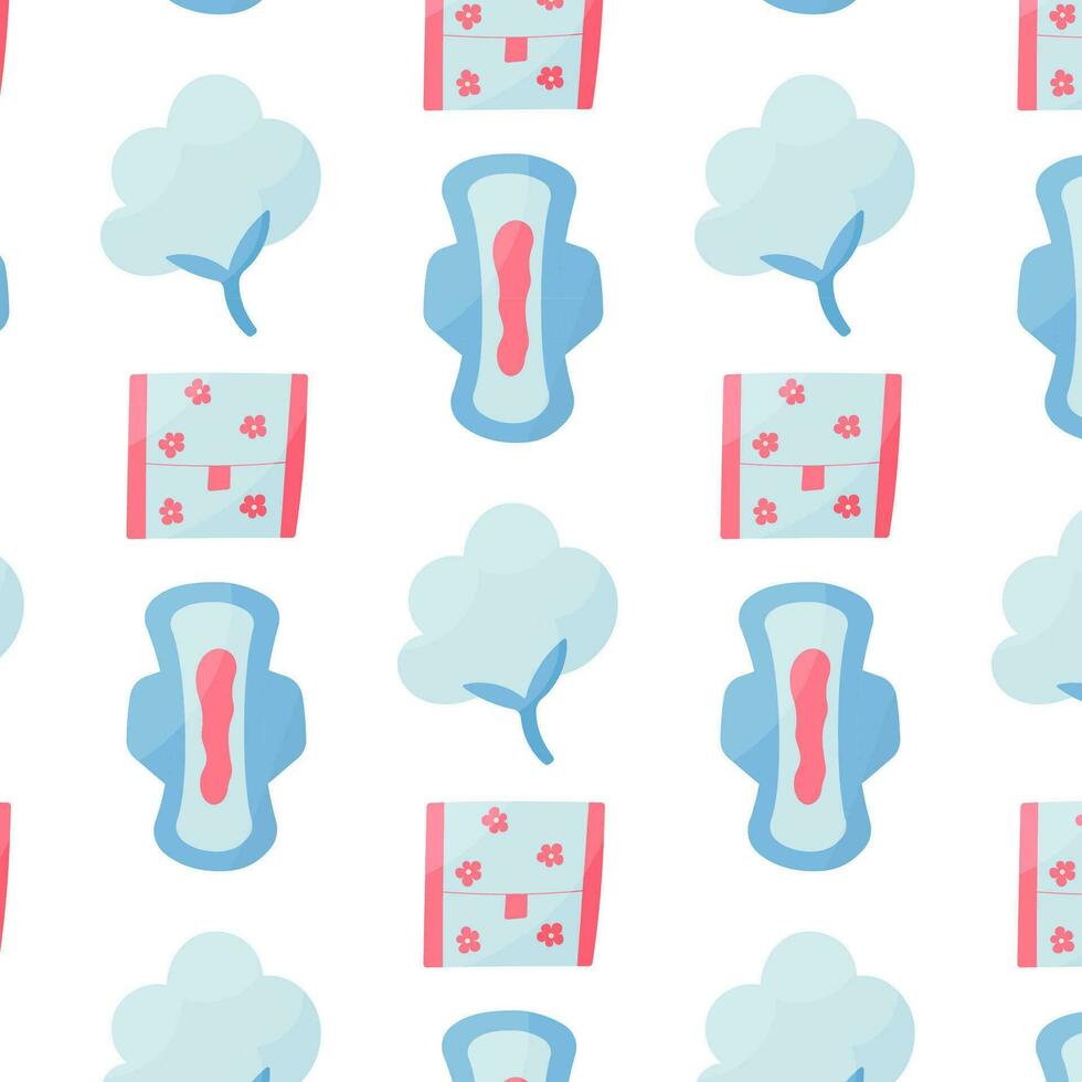 feminine hygiene pad cotton blood pattern textile vector