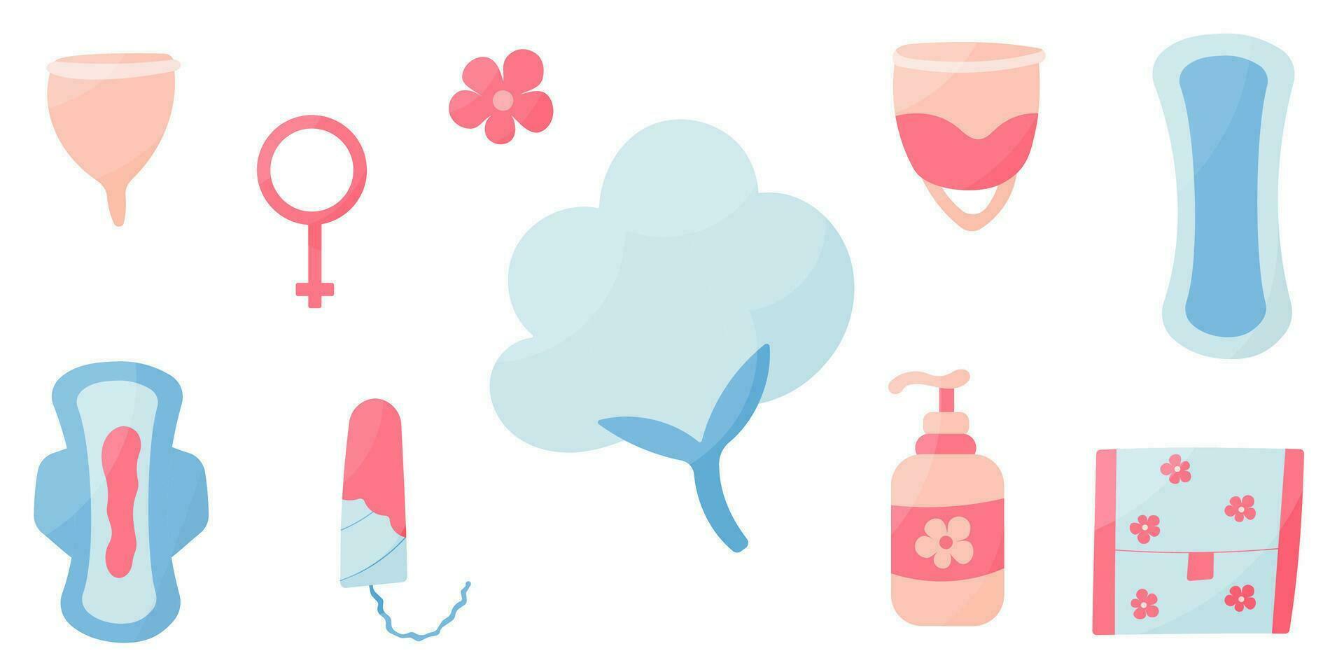 feminine hygiene blood vector elements woman set