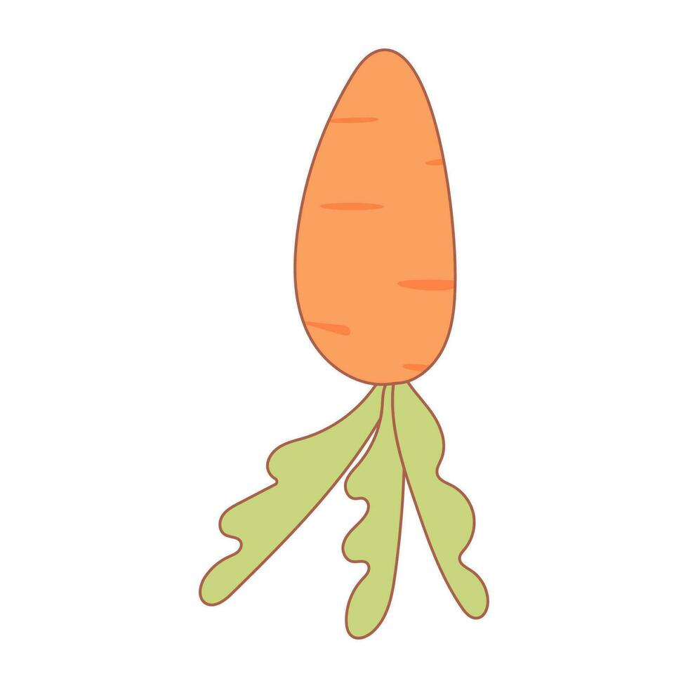 easter carrot vegetable food colored icon element vector