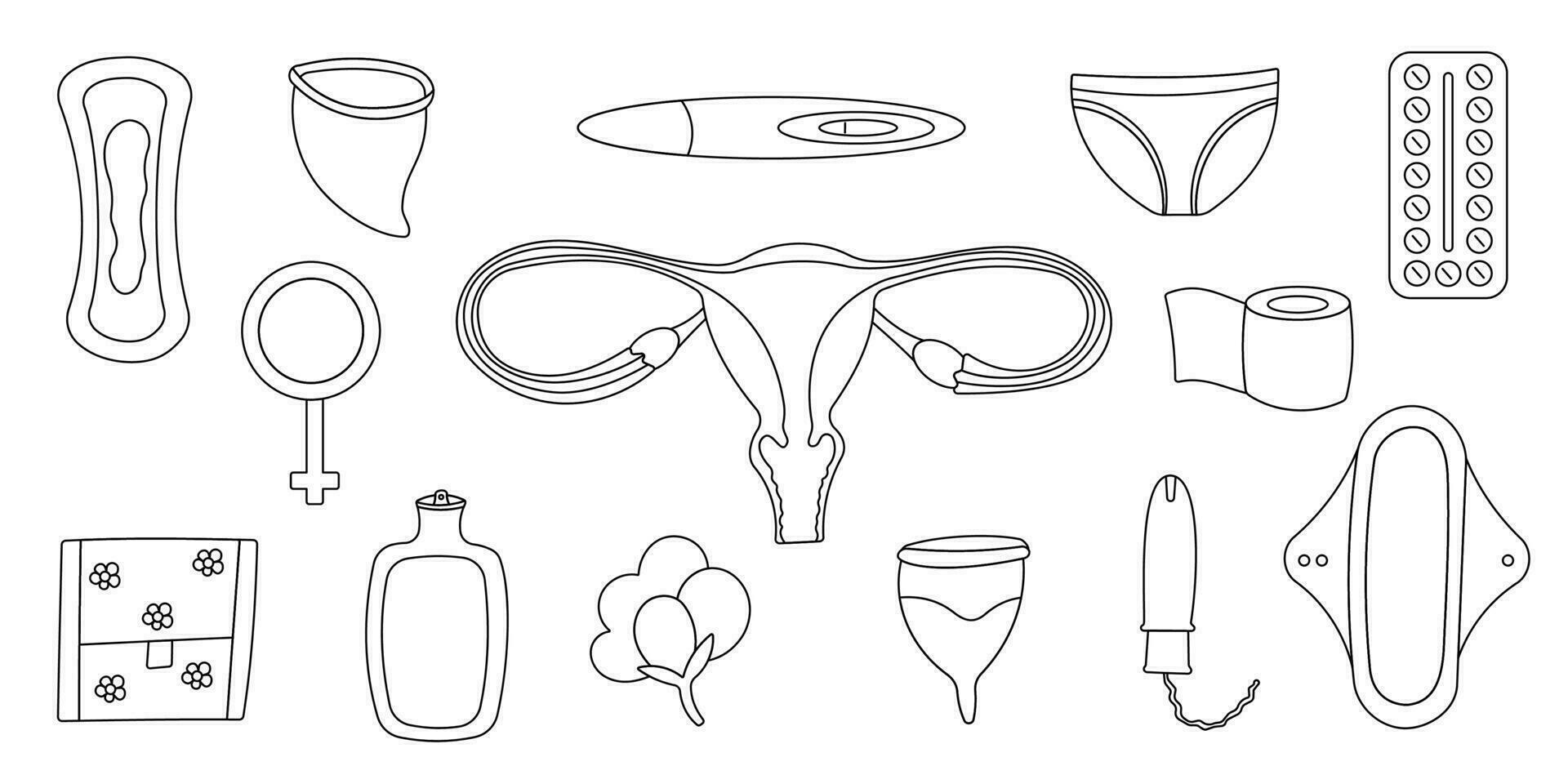 feminine hygiene blood vector elements woman set