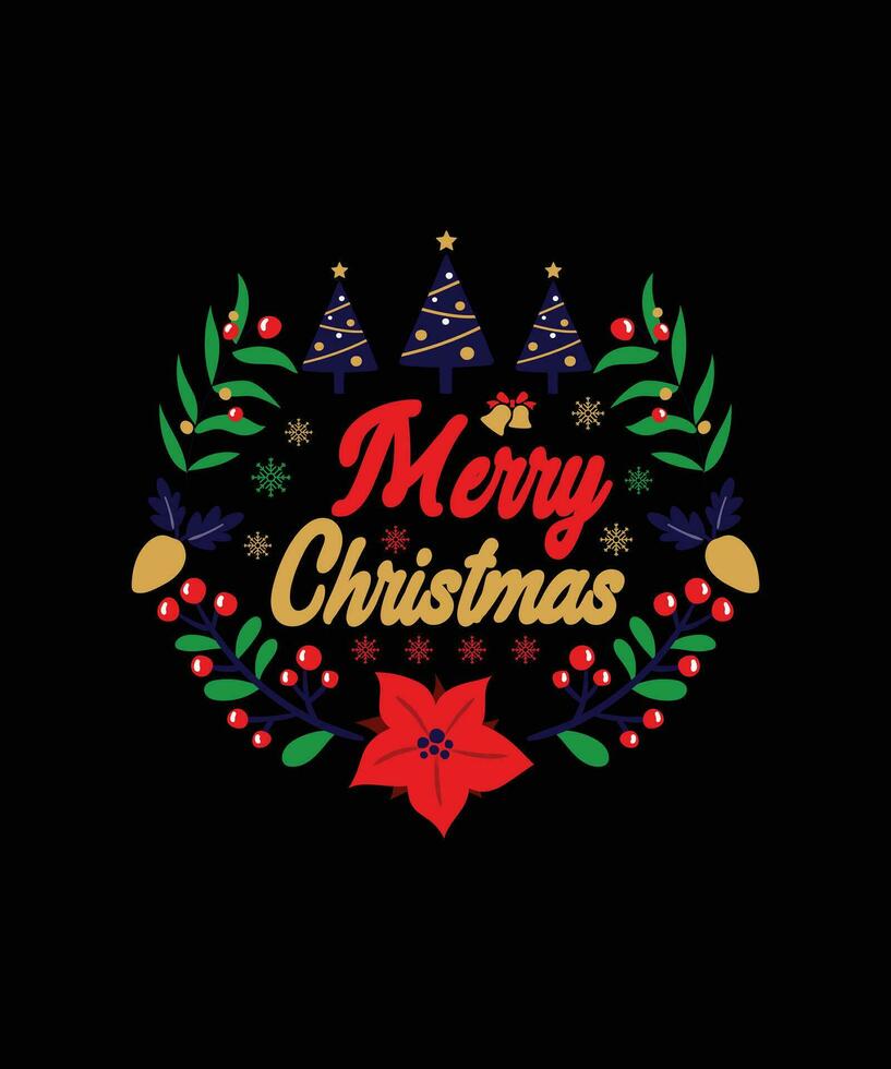 Christmas T-shirt Design vector