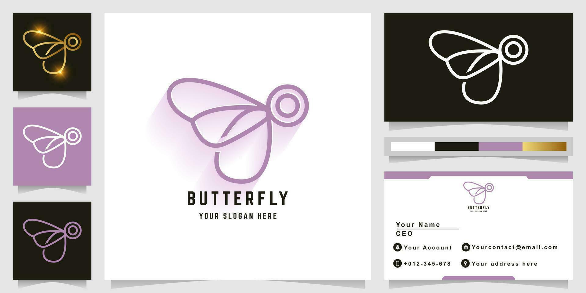 letra pags o mariposa logo con negocio tarjeta diseño vector