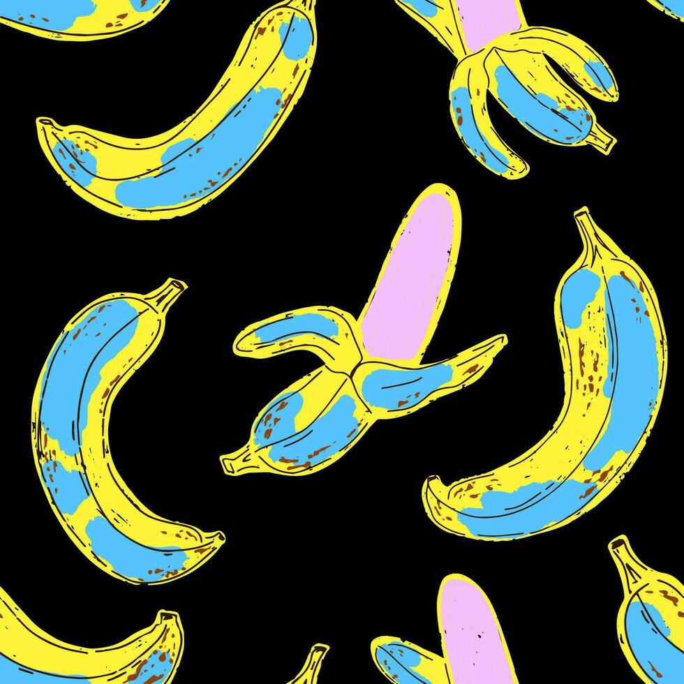 bananas on black background vector