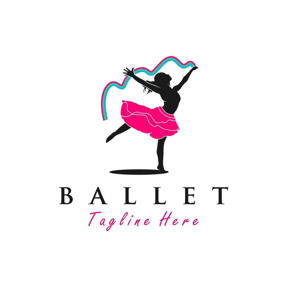 ballet bailarín ilustración logo vector