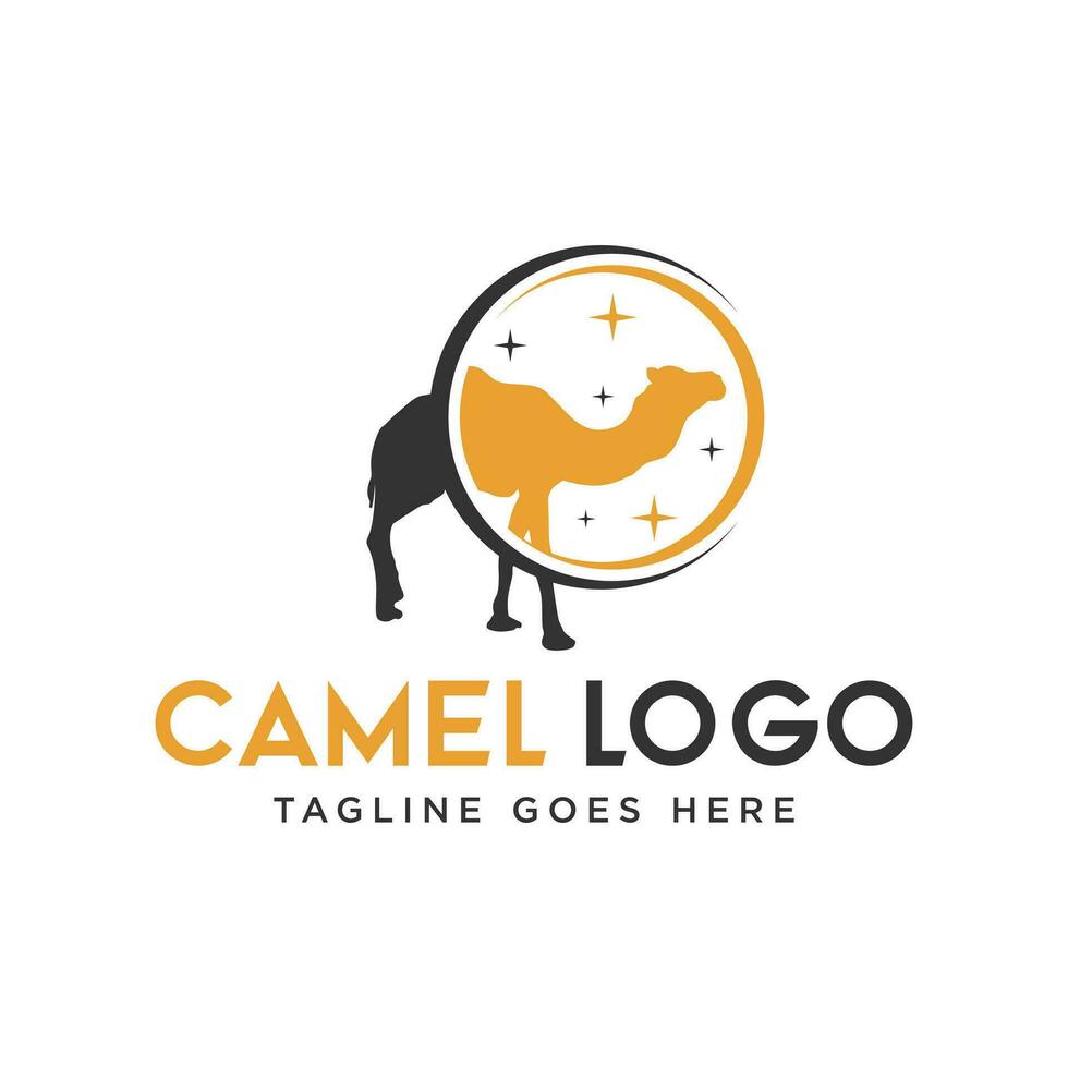 Desierto camello animal logo vector