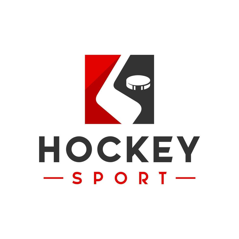 hockey sports logo with the letter L vector