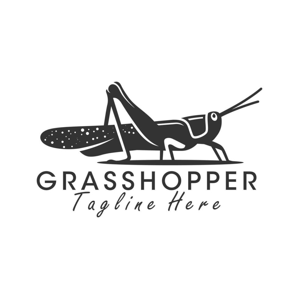 grasshopper insect illustration logo vector