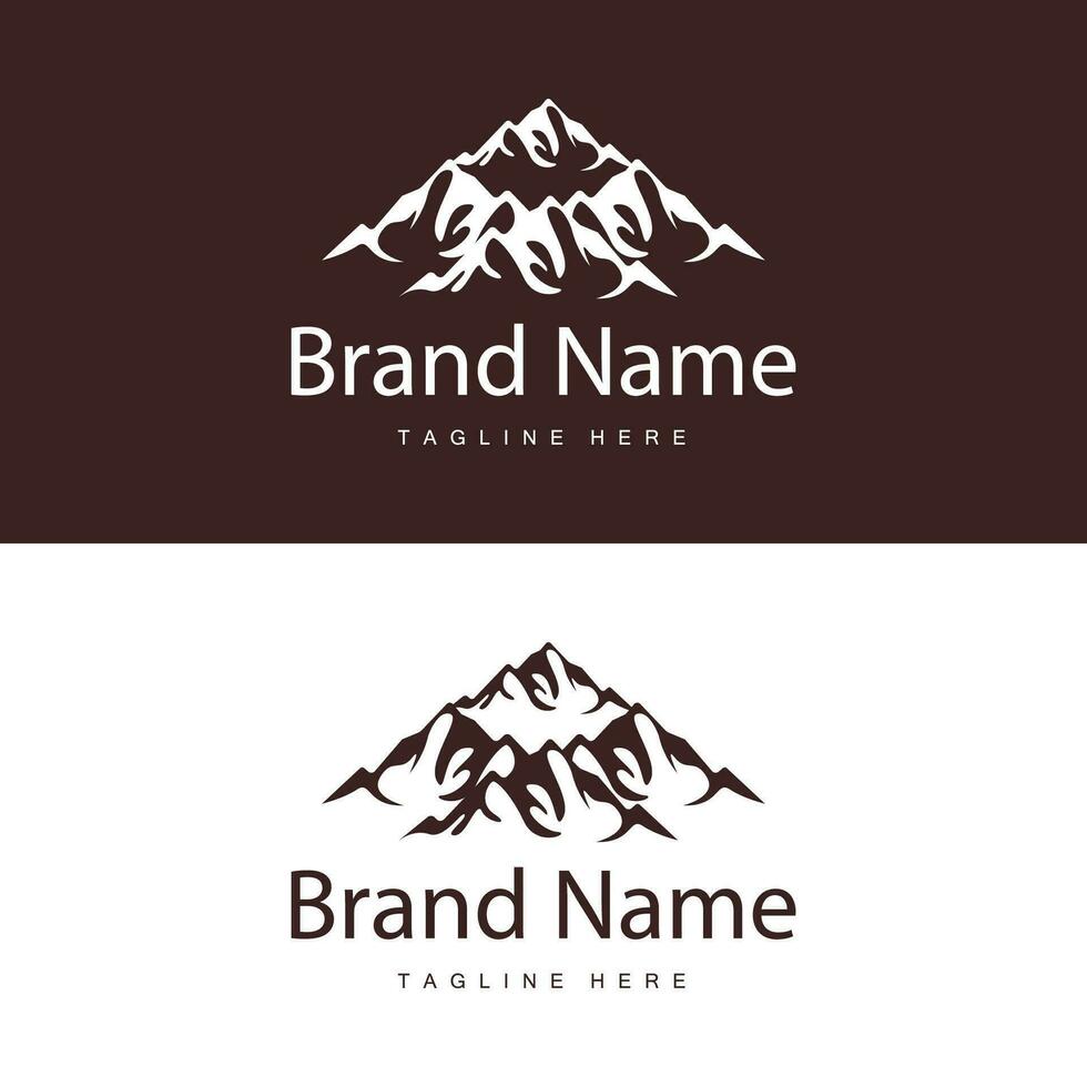 Mountain Logo Design Vector Landscape Template Silhouette Simple Illustration For Brand