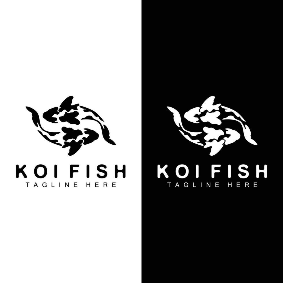 koi pescado logo diseño chino suerte ornamental pescado pez de colores empresa marca vector