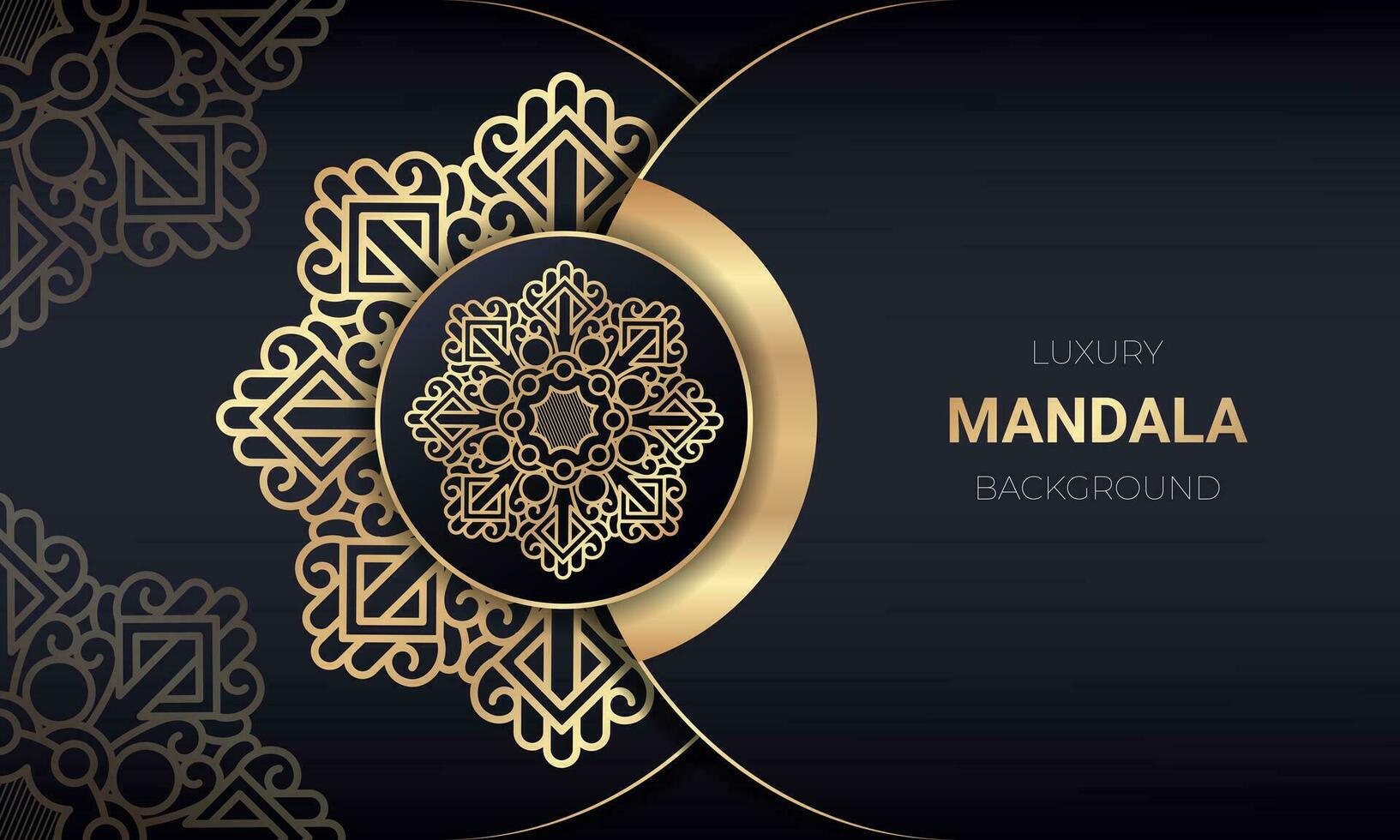 lujo mandala antecedentes diseño con dorado color. - vector. vector