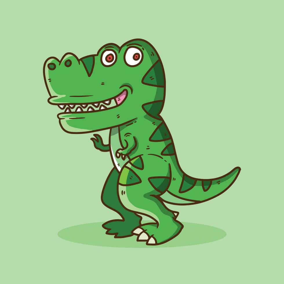 Cute T-Rex dinosaur Cartoon Vector Illustration. Dinosaur mascot vector illustration