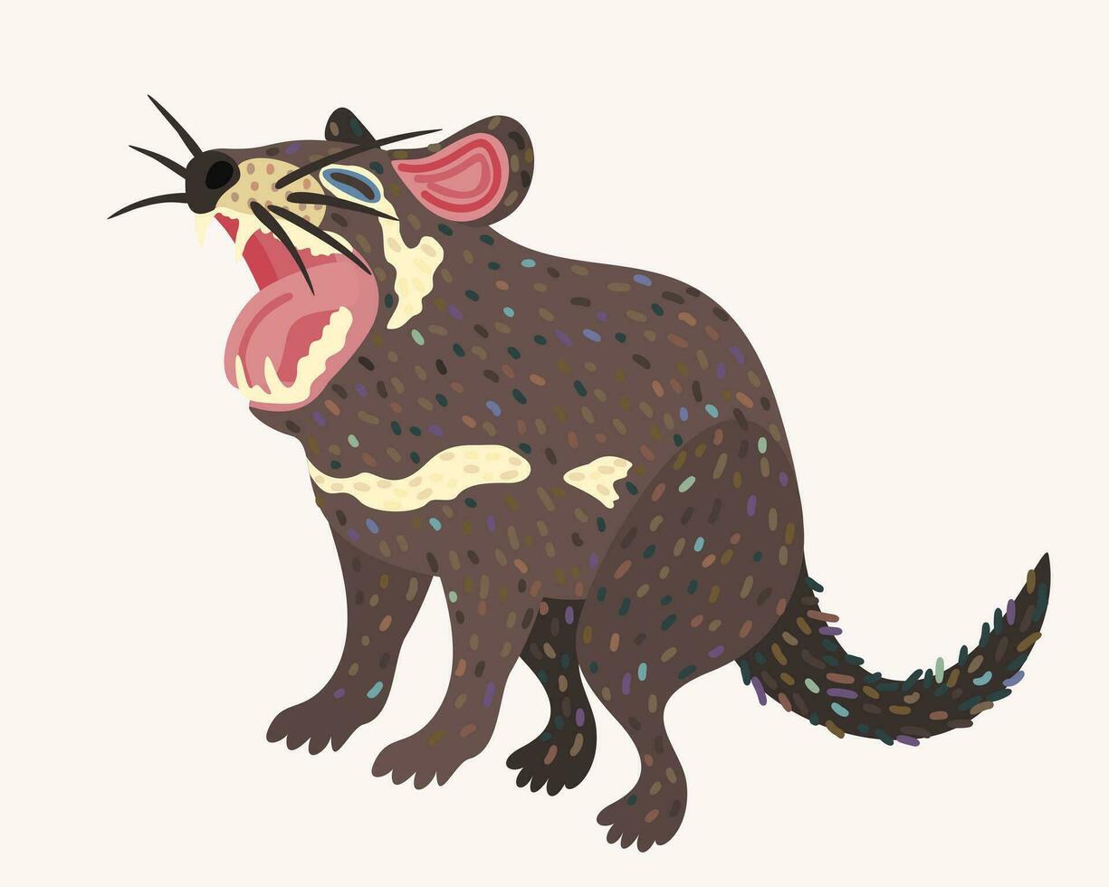 Tasmanian devil. Australian animal. Vector isolated illustration