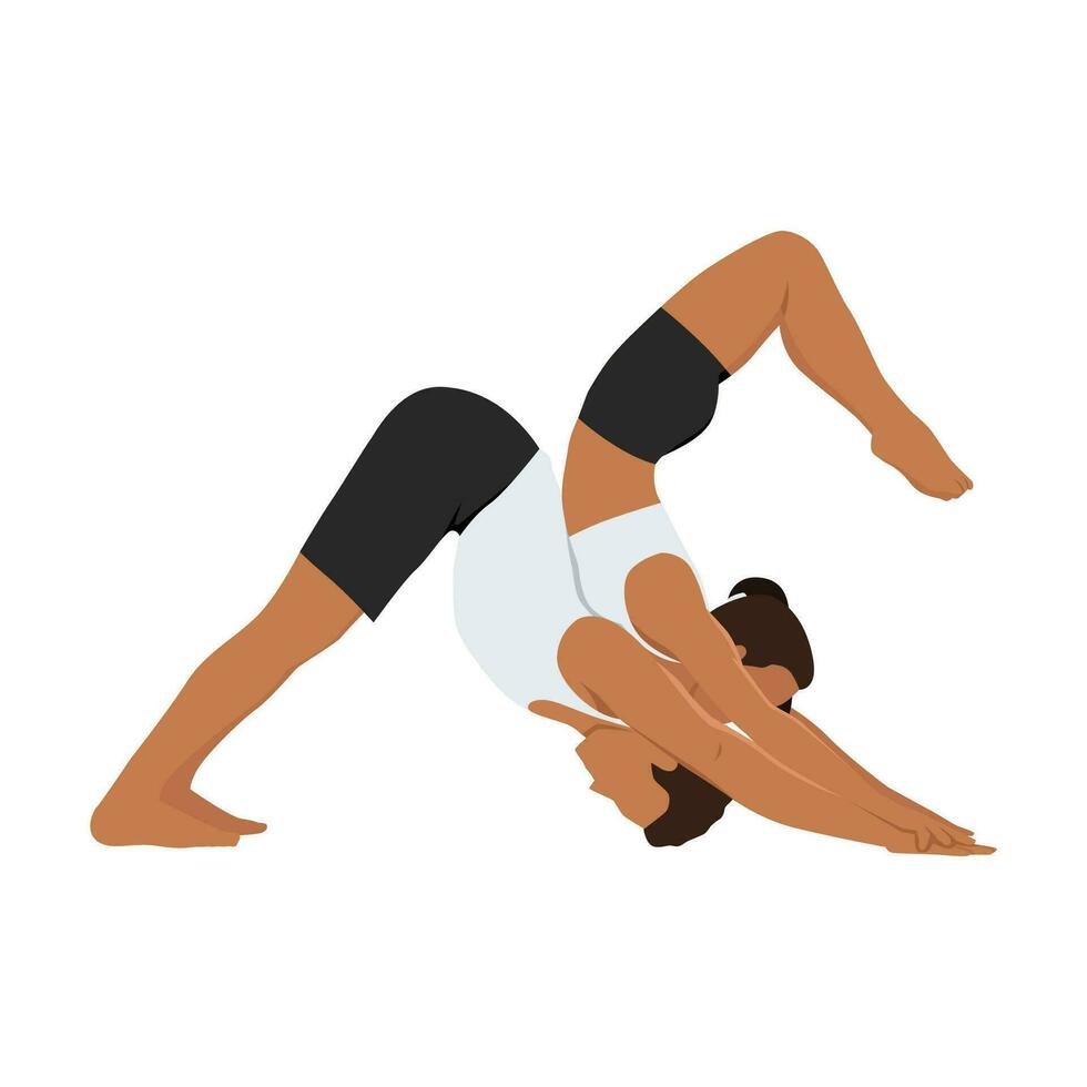 scorpion and downward facing dog posture. vector