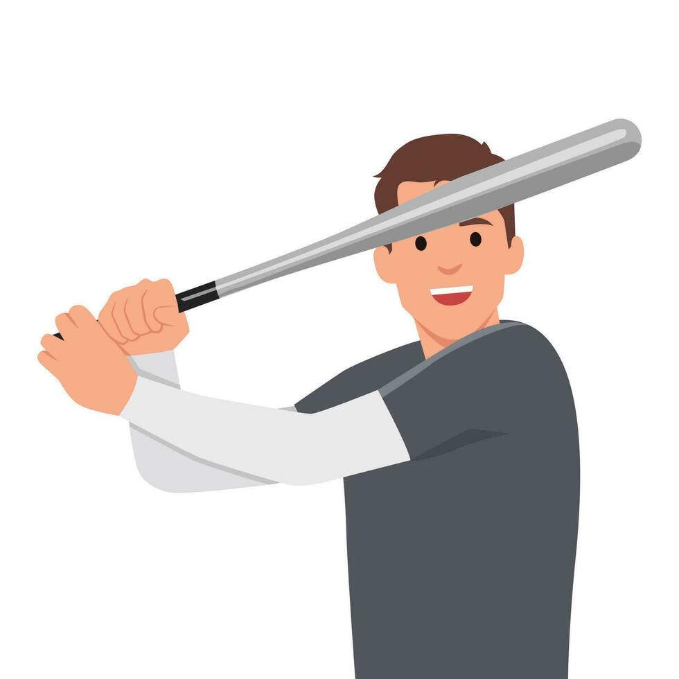 Baseball player hit the ball. vector