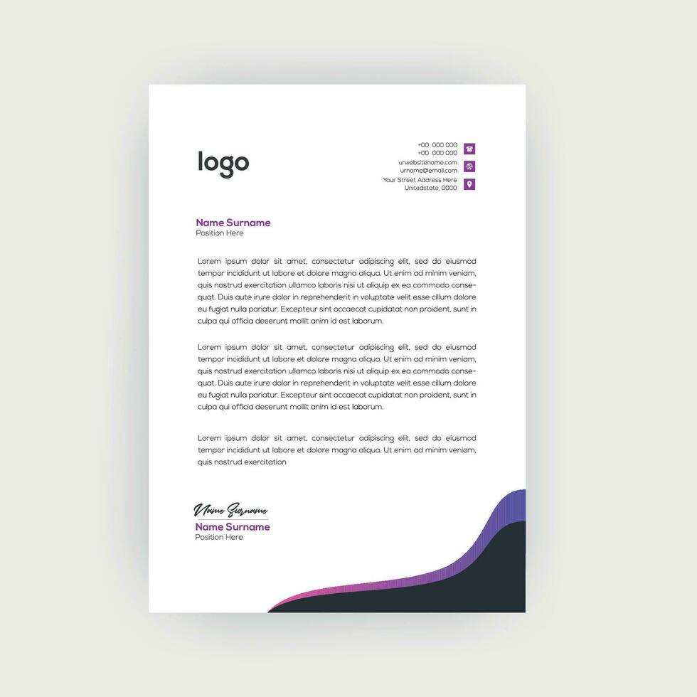 Simple and Creative letterhead template design vector