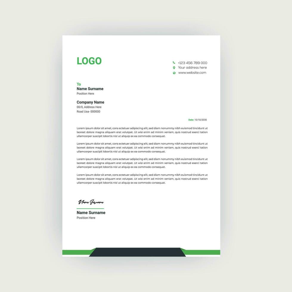 Creative letterhead template design vector