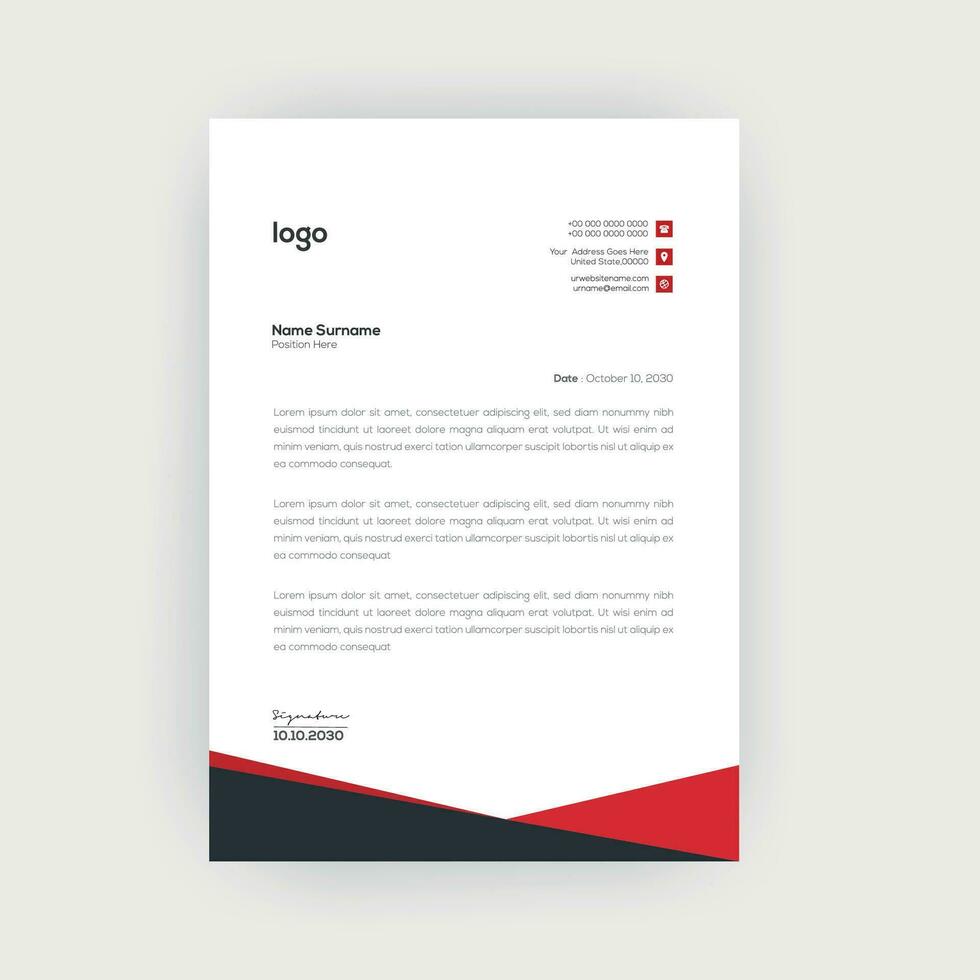 Simple and Creative letterhead template design vector