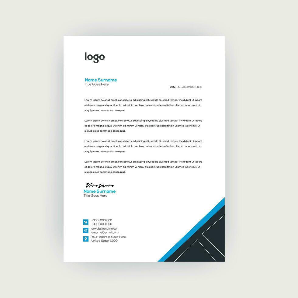 Simple and Creative letterhead template design vector