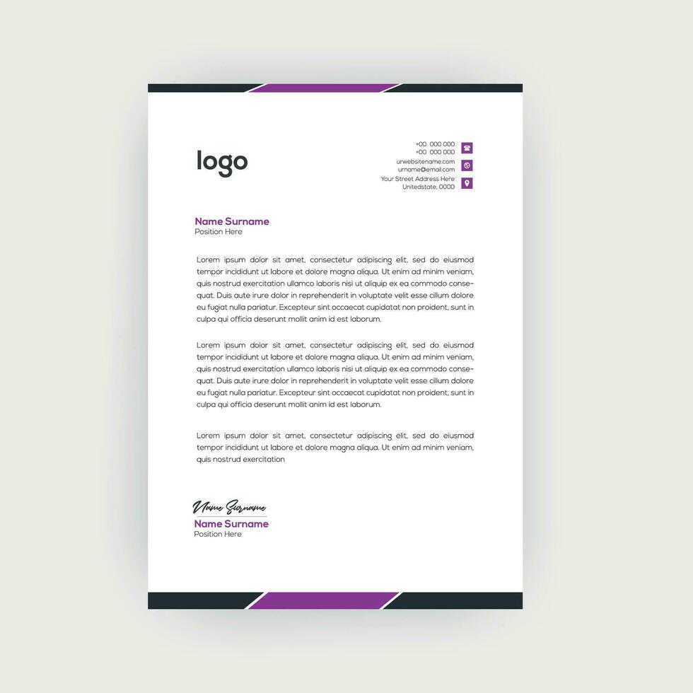 Simple and Creative letterhead template design vector