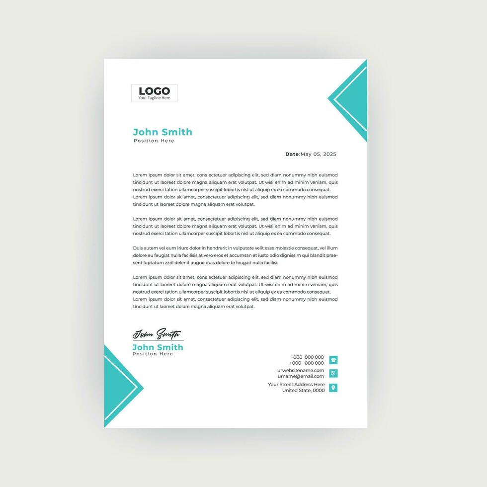 Simple and Creative letterhead template design vector