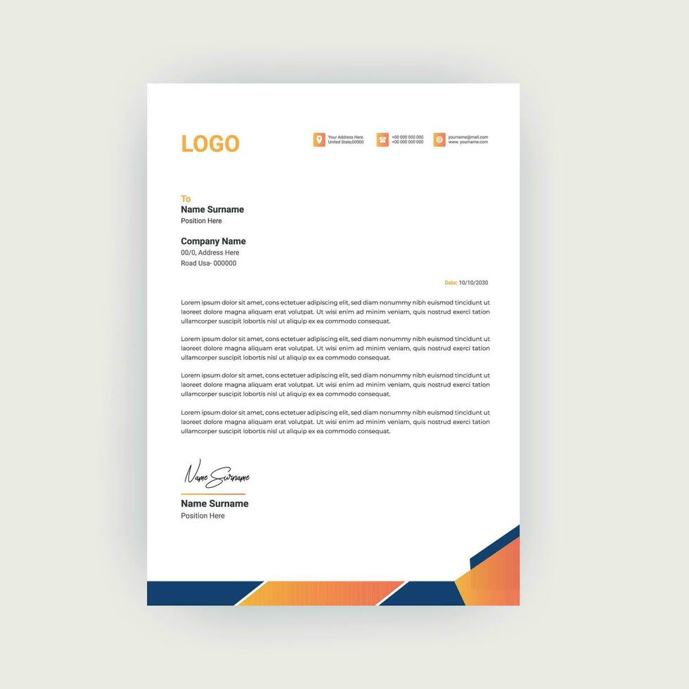 Creative letterhead template design vector