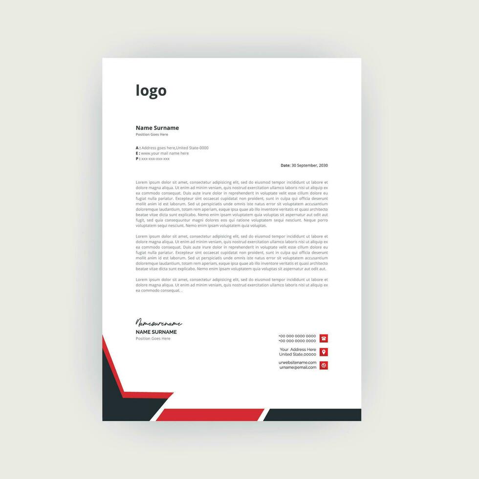 Simple and Creative letterhead template design vector