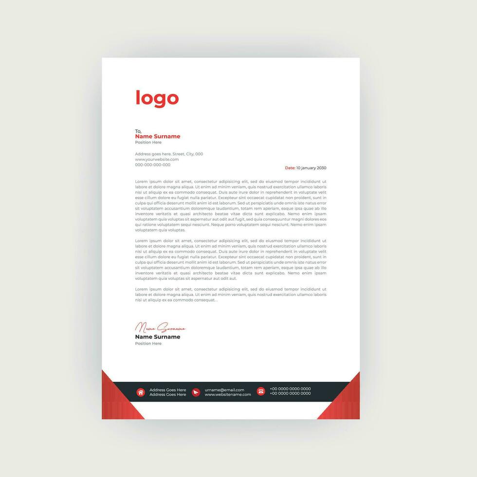 Creative letterhead template design vector