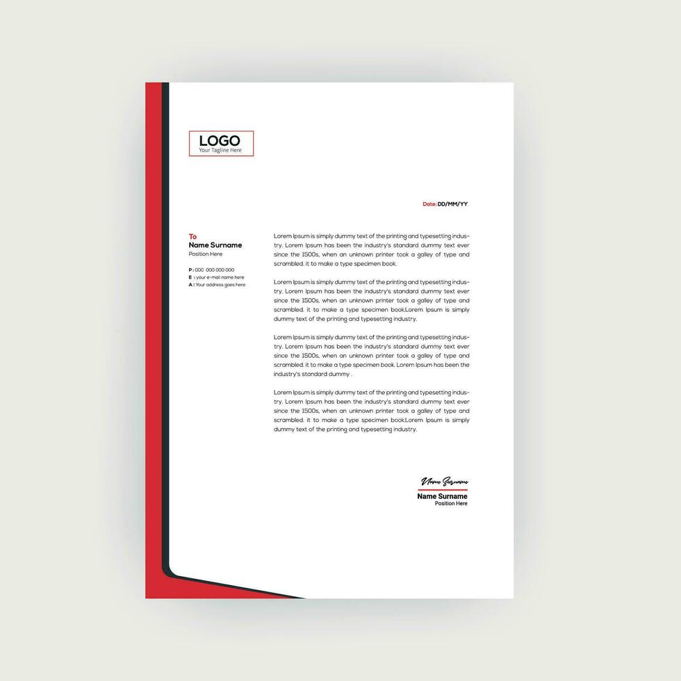 Simple and Creative letterhead template design vector