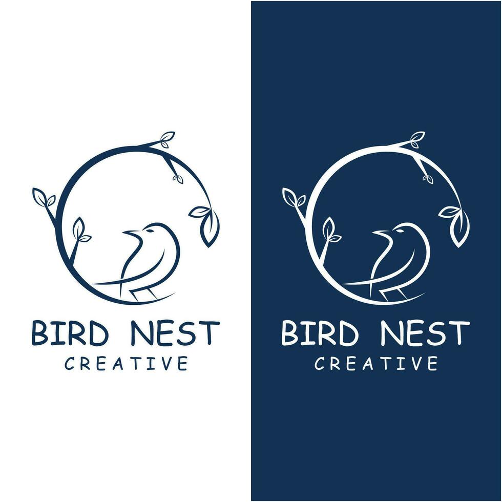 Bird's Nest Logo Design, Bird House Vector For Eggs, Simple modern and elegant bird nest logo, logo for nature photographer, startups or a business logo with a nature theme