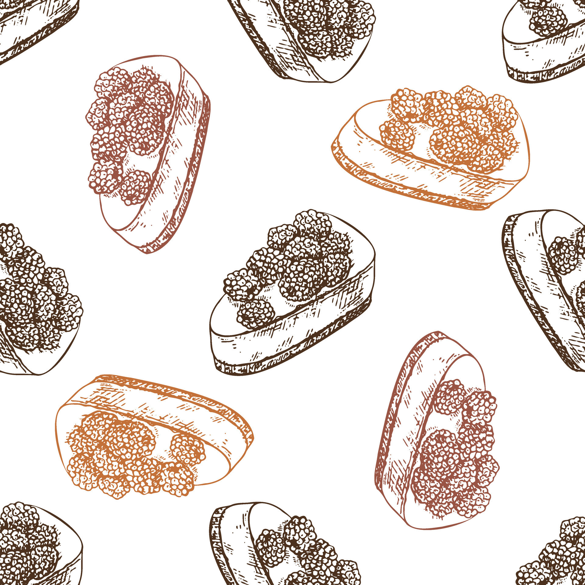 Seamless pattern of handdrawn piece cheesecake with blackberries