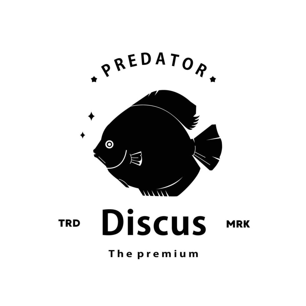 vintage retro hipster discus logo vector outline silhouette art icon
