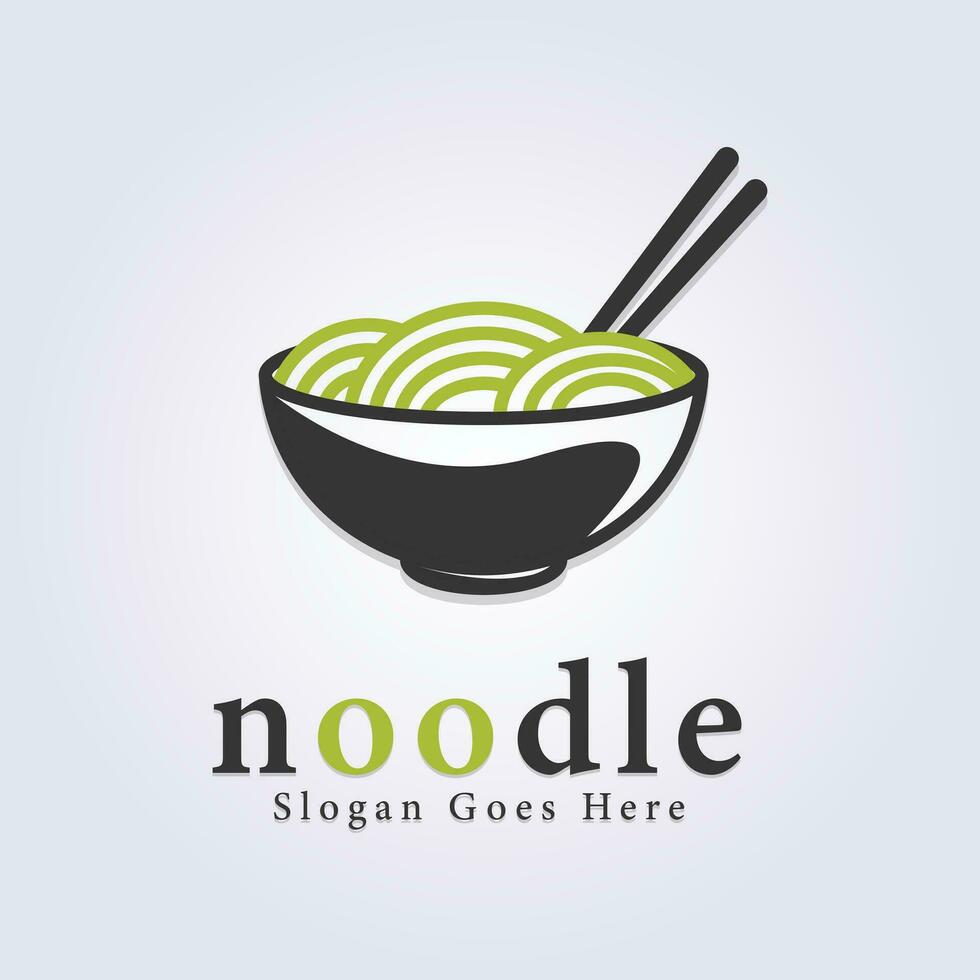 retro style of noodle ramen logo vector illustration design, vintage logo design