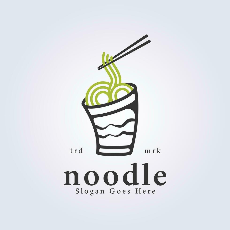 noodle cup logo vector illustration design, spicy noodle cup icon template design