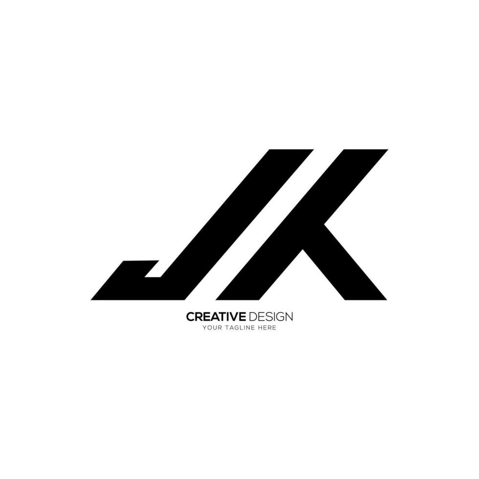 Letter Jk modern initial creative abstract monogram unique logo design concept vector