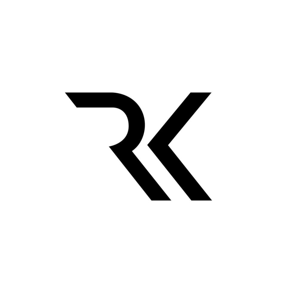 Letter Rk simple shapes alphabet creative monogram abstract logo vector